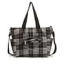 Women Large Capacity Striped Grid Punk Style Shoulder Tote Bag 2