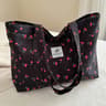 Cherry Strawberry Print Nylon Tote Bag For Women Casual Shoulder Shopping Bag 0