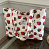 Cherry Strawberry Print Nylon Tote Bag For Women Casual Shoulder Shopping Bag 6