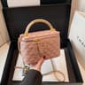 Quilted Floral Crossbody Bag With Gold Chain Strap And Metal Flower Accents 2