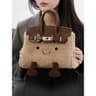 Cute Cartoon Face Plush Mini Handbag With Faux Fur Exterior And Top Handles 1