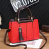 Womens Large Capacity Shoulder Handbag With Solid Color Spliced Design 0
