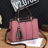 Womens Large Capacity Shoulder Handbag With Solid Color Spliced Design 1