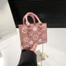 French Monogram Tote Bag For Women Square Shoulder And Crossbody Purse 0