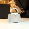 Rhinestone Leather Bucket Crossbody Bag For Women With Adjustable Strap 3