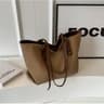 Women Vintage Large Capacity Tote Bag With Letter Detailing And Crossbody Style 3
