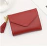 Heart Charm Tassel Wallet Compact Patchwork Coin Purse For Women 0