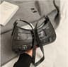Leather Hobo Shoulder Bag With Retro Metal Buckle And Crossbody Style 1