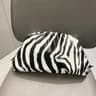 Women Zebra Print Pleated Dumpling Clutch Bag With Shoulder Strap 2