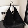 Womens Retro Fringe Tote Bag With Rivet Accents And Large Capacity 0