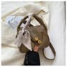 Women Small PU Leather Shoulder Bag With Lychee Texture And Pillow Style 2