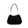 Faux Fur Shoulder Bag With Ruched Design And Braided Handle For Women 3
