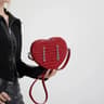 Women HeartShaped Crossbody Shoulder Bag With Adjustable Strap 0