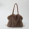 Plush Crossbody Bag For Women With Lace Details 1