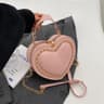 Mini HeartShaped Crossbody Bag In Red Faux Leather With Silver Chain Strap 1