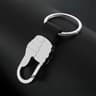 Custom Logo Leather  Metal Carabiner Keychain With Double Rings 24