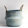 Boho Wicker Storage Basket  Handmade Collapsible Seaweed Laundry  Flower Pot Basket 1