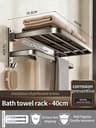 Upgraded Space Aluminum Towel Rack  Thickened WallMounted 4060 Cm Bathroom Storage  Drying Shelf 0
