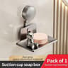 NoDrill Suction Cup Soap Storage Rack  WallMounted Bathroom Soap Holder  Drain Box 1