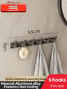 NoDrill Aluminum Wall Hook Organizer Rack For Kitchen  Bathroom 3