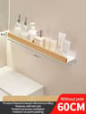 Wooden WallMounted Bathroom  Living Room Shelf SpaceSaving Wall Storage Rack 7