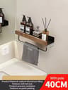 Wooden WallMounted Bathroom  Living Room Shelf SpaceSaving Wall Storage Rack 11