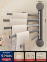 Rotating SuctionCup Towel Rack NoDrill WallMounted Bathroom  Kitchen Organizer 2