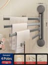 Rotating SuctionCup Towel Rack NoDrill WallMounted Bathroom  Kitchen Organizer 7