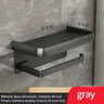 WallMounted Bathroom Tissue Box  Storage Shelf NoDrill Toilet Paper Holder With Phone Stand 0