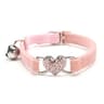 Heart Charm  Bell Cat Collar Adjustable Soft Velvet Safety Collar For Small Cats  Small Dogs 8 Colo 2