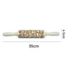 Christmas Embossed Wooden Rolling Pin  3D Engraved Holiday Cookie  Baking Roller 14