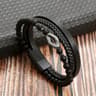 Mens Tiger Eye Beaded Leather Bracelet  MultiLayer Classic Handmade Fashion Jewelry Gift 14