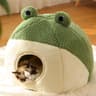 Winter Warm Plush Pet Nest Bed  FrogShaped SemiEnclosed Cat  Dog House For Puppies And Kittens 15