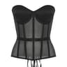Luxury Strapless Corset Bustier For Women  Transparent Mesh Steel Boned Bodice LaceUp Top With Supp 6