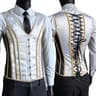 Mens Vintage Corset Waistcoat  LaceUp Boned Abdomen Shaping Vest Tummy Control Waist Girdle For For 27