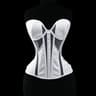 Women Tight Overbust Corset Bustier  Transparent Mesh Steel Boned LaceUp Shaping Top For Waist Slim 13