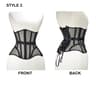 Women Steel Boned Underbust Mesh Corset  LaceUp Waist Trainer Bustier For Shaping  Stage Costume 11