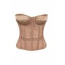 Womens DoubleLayer Mesh Abdominal Corset Bustier  Steel Boned LaceUp Shaping Bodice With Bra For Dr 8