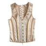Mens Corset Vest Waistcoat  Beige Floral Boned LaceUp Waist Trainer Tight Formal Dress Vest For Wed 6