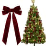 12 Pcs Pink Velvet Christmas Tree Bows  Large Rustic Ribbon Ornaments For Tree Wreaths And Garland  1