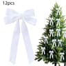 12 Pcs Pink Velvet Christmas Tree Bows  Large Rustic Ribbon Ornaments For Tree Wreaths And Garland  22