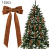 12 Pcs Pink Velvet Christmas Tree Bows  Large Rustic Ribbon Ornaments For Tree Wreaths And Garland  23