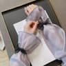 Ice Silk UV Protection Sheer Arm Sleeves With Bow Tie  Lolita Fingerless Sunscreen Gloves For Women 7