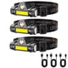 15 Pcs Rechargeable COB LED Headlamp With Strong Magnet  Super Bright Waterproof Head Torch For Fis 8