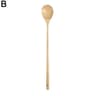 Long Handle Natural Wooden Spoon  Durable Soup Ladle Scoop For Cooking Stirring Coffee  Dessert Kit 7
