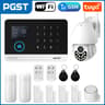 PGST 103 Smart Home Security Alarm System  4G2G GSM WiFi Burglar Alarm With 24 In Screen RFID  PIR  15