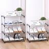 34 Tier Space Saving Shoe Rack Organizer MultiLayer Plastic Storage Shelf With Metal Pipes For Home 11