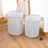 Large Foldable Cotton Linen Laundry Basket  Waterproof Plaid Dirty Clothes Hamper Toy Storage Bin W 6