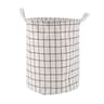 Large Foldable Cotton Linen Laundry Basket  Waterproof Plaid Dirty Clothes Hamper Toy Storage Bin W 9