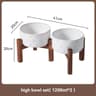 Elevated Ceramic Dog Bowl Set With Wooden Stand AntiSlip Double Food Water Feeder For Medium Large  16